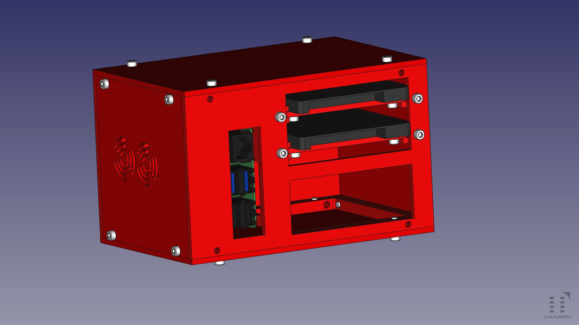 Boitier NAS pour Raspberry Pi - CAO/DAO - Tous droits réservés